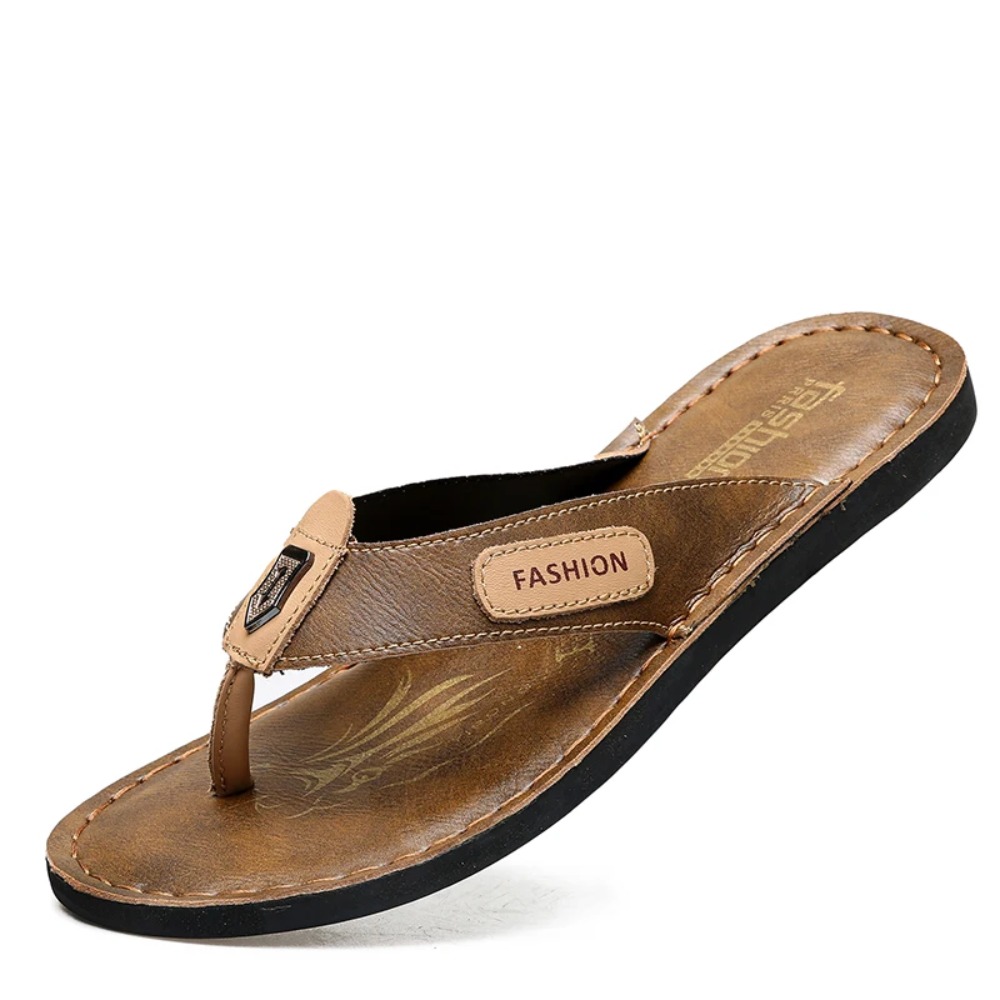 Flip Flop Leather Men - Men's Leather Flip Flops Summer Fashion