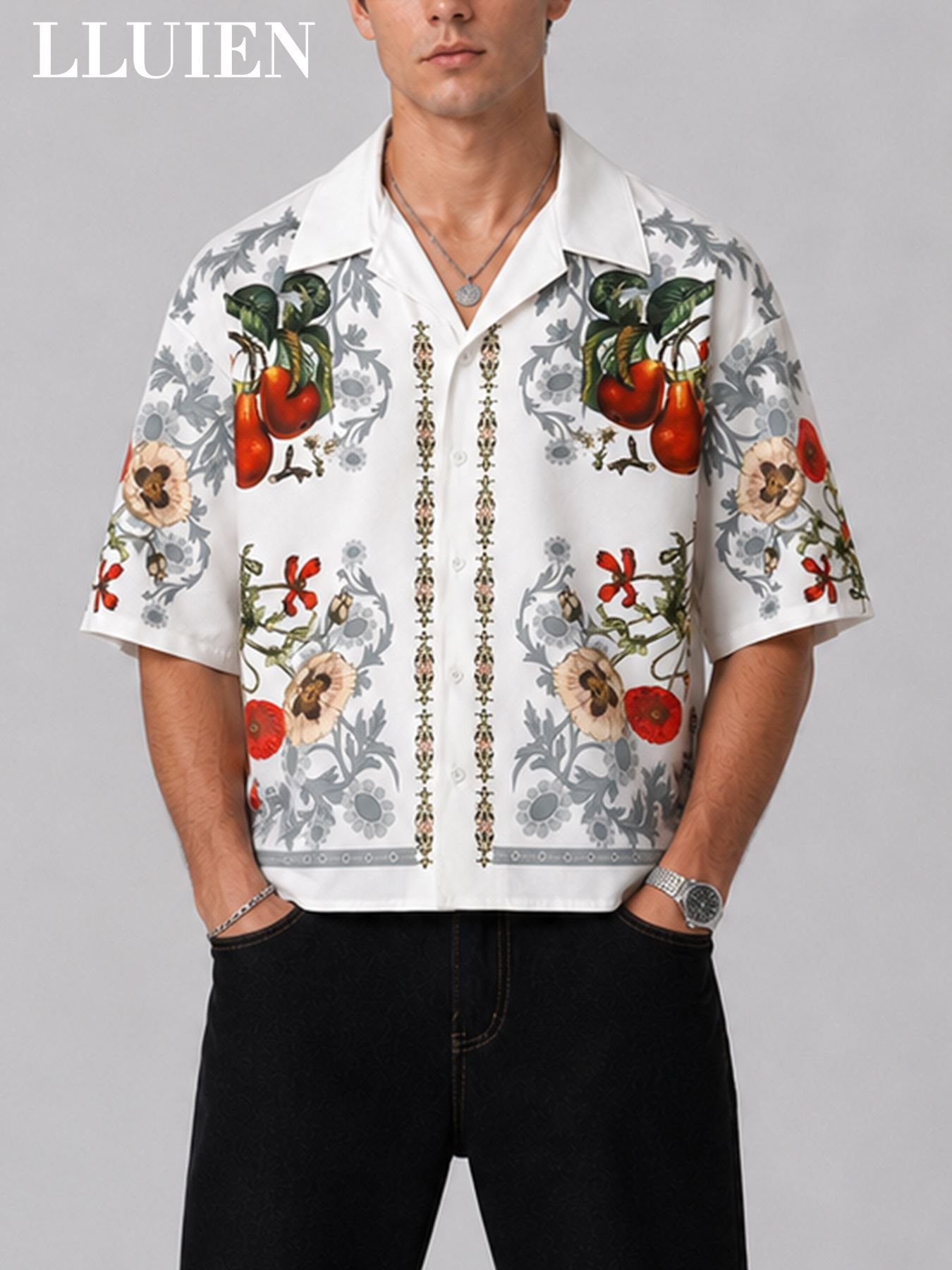 Resort Shirt Floral - LLUIEN 2026 Summer New Fashion Men's