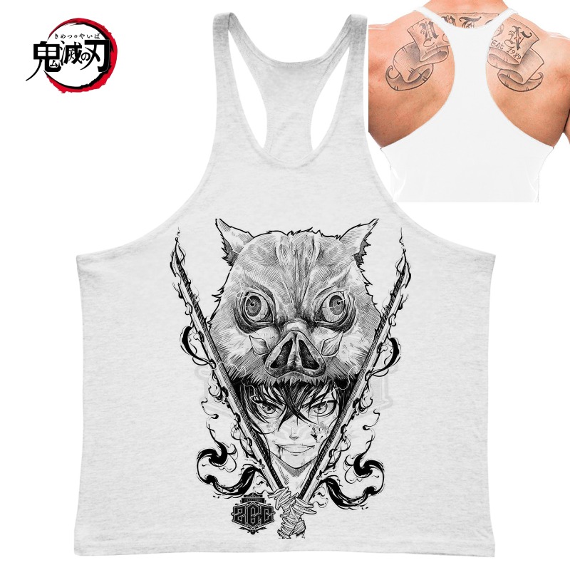 Tank Top Muscle - Demon Slayer Tanjiro's Hinokami Kagura Print