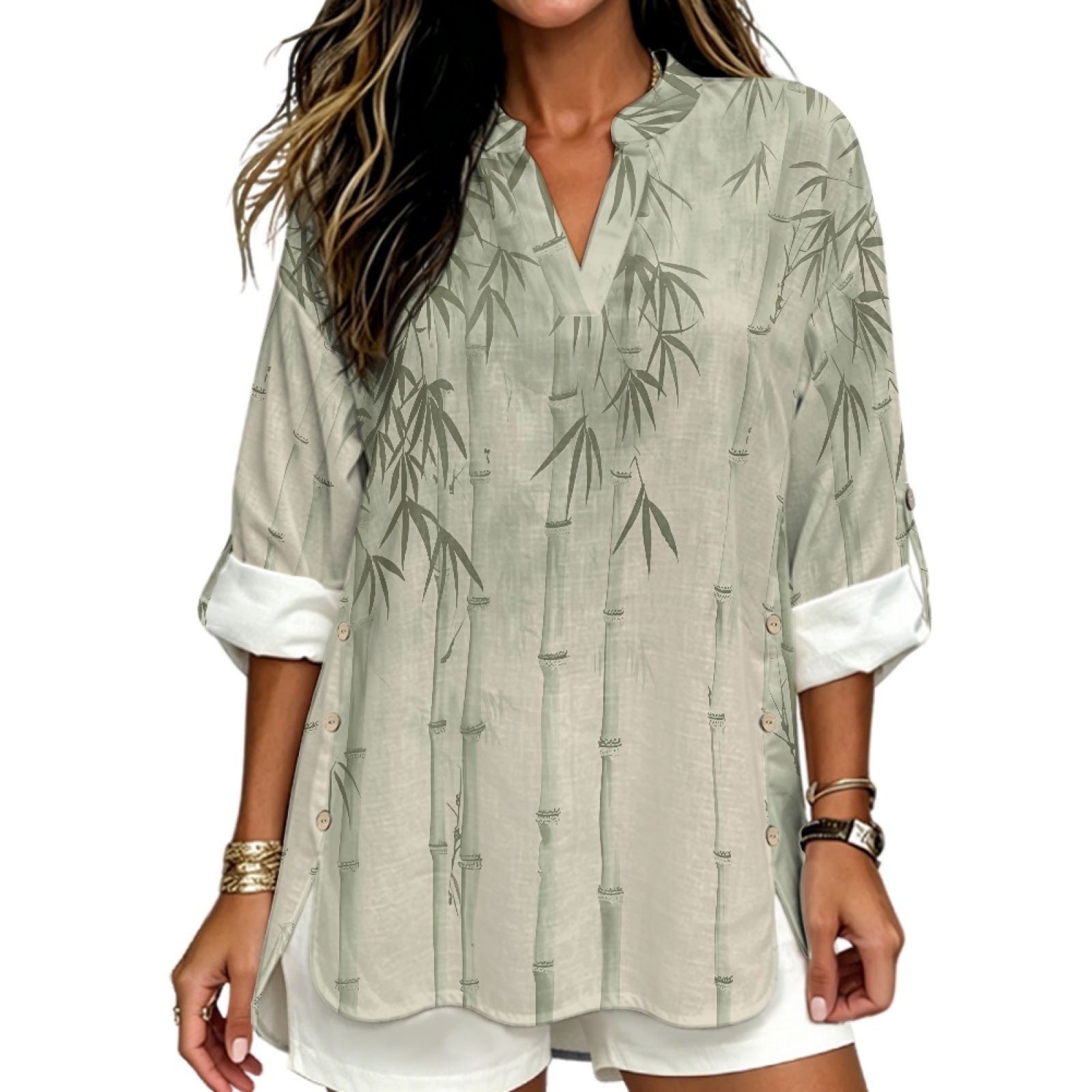 INSTANTARTS Women'S Linen V-Ne - Linen Shirt Breathable recension och pris