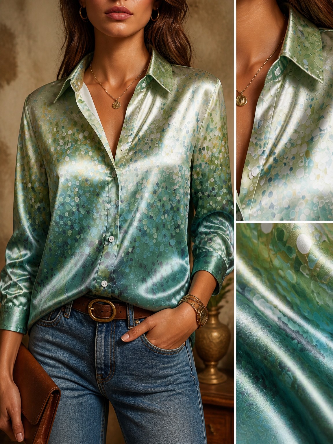 Women's Long-Sleeved Floral Pr - Resort Shirt Floral recension och pris