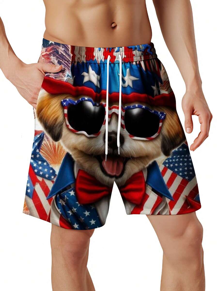 Patriotic Dog American Flag Pr - Swim Trunk Quick Dry recension och pris