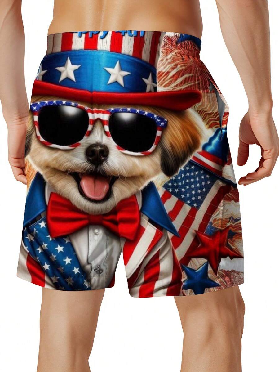 Patriotic Dog American Flag Pr - Swim Trunk Quick Dry recension och pris