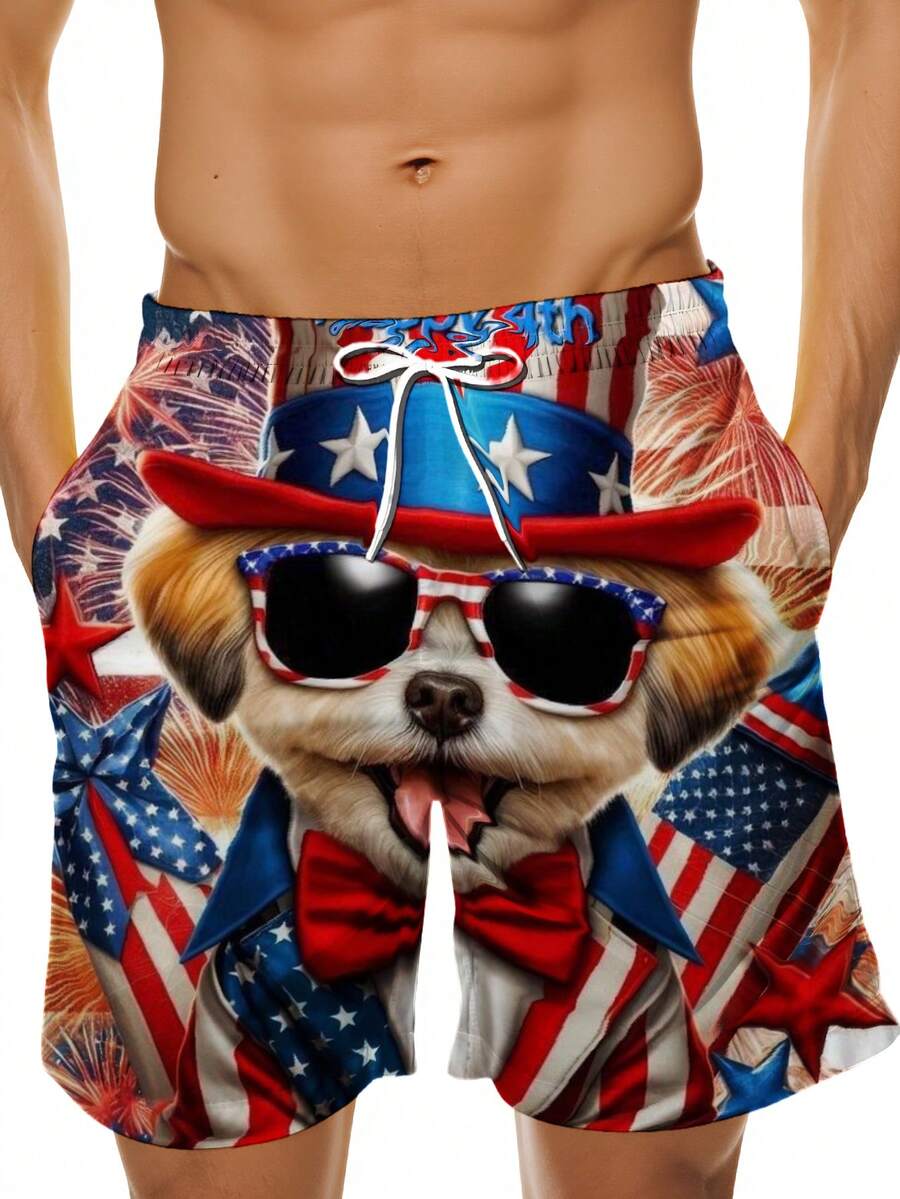 Patriotic Dog American Flag Pr - Swim Trunk Quick Dry recension och pris