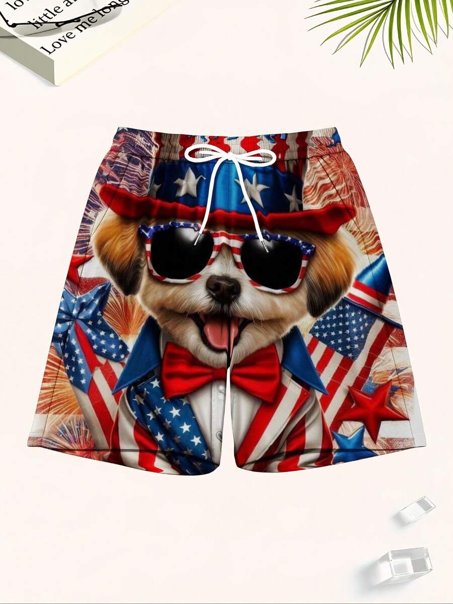 Patriotic Dog American Flag Pr - Swim Trunk Quick Dry recension och pris