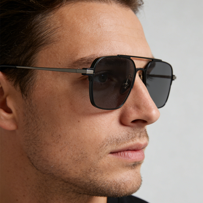 Ultra-light Pure Titanium Doub - Sunglasses Aviator Polarized recension och pris