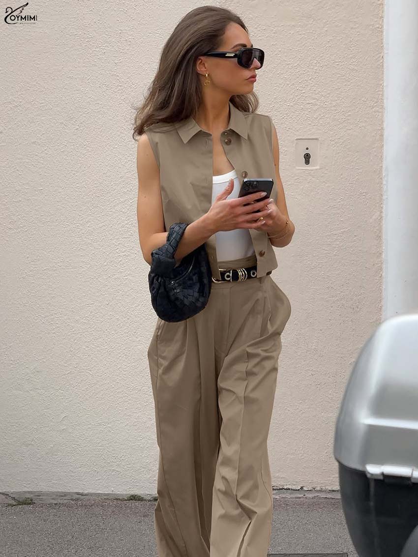 Oymimi Fashion Brown Cotton Wo - Shirt Camp Collar recension och pris