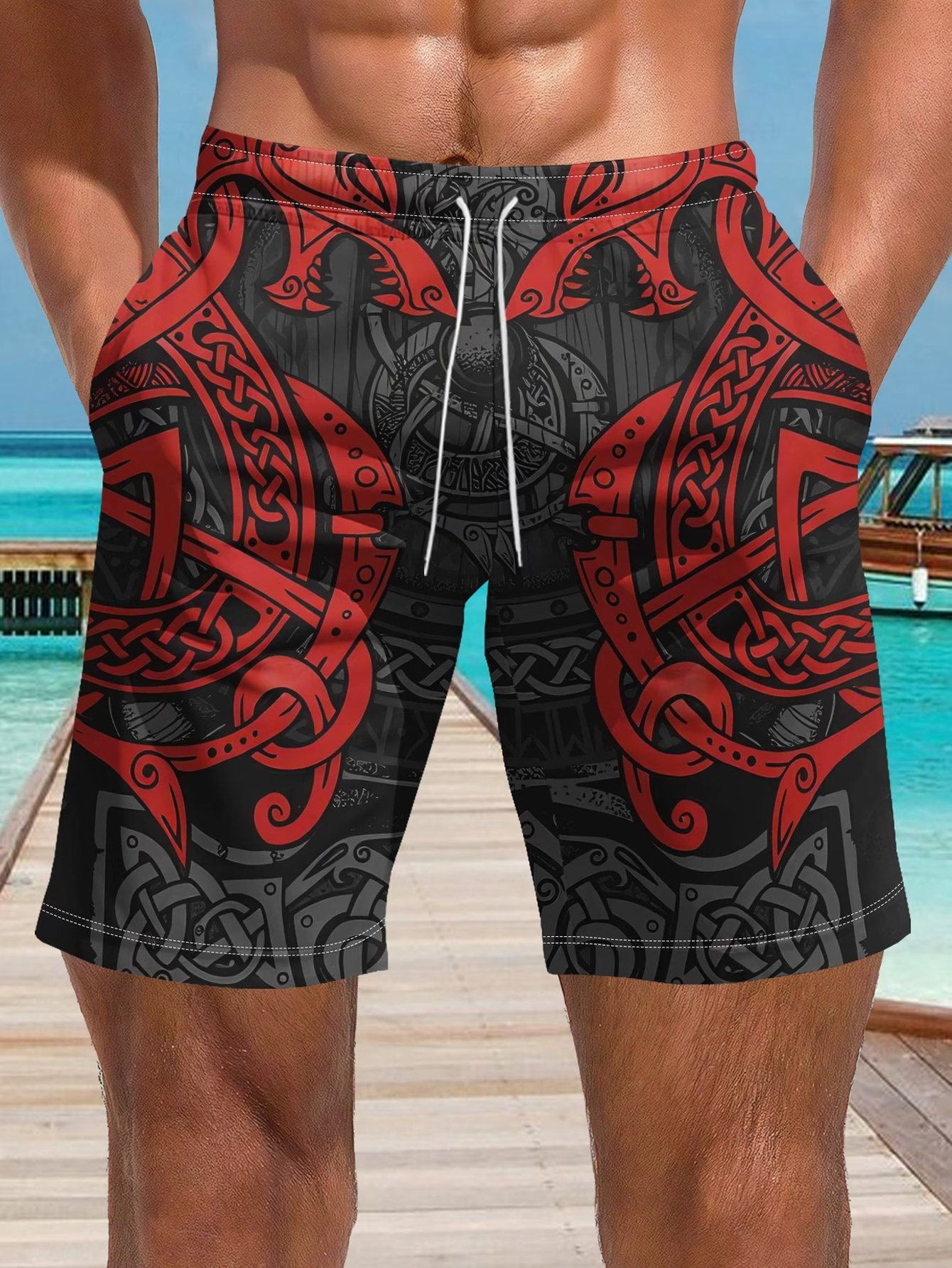 Men Viking Celtic Dragon Triba - Trunks Board Surf recension och pris