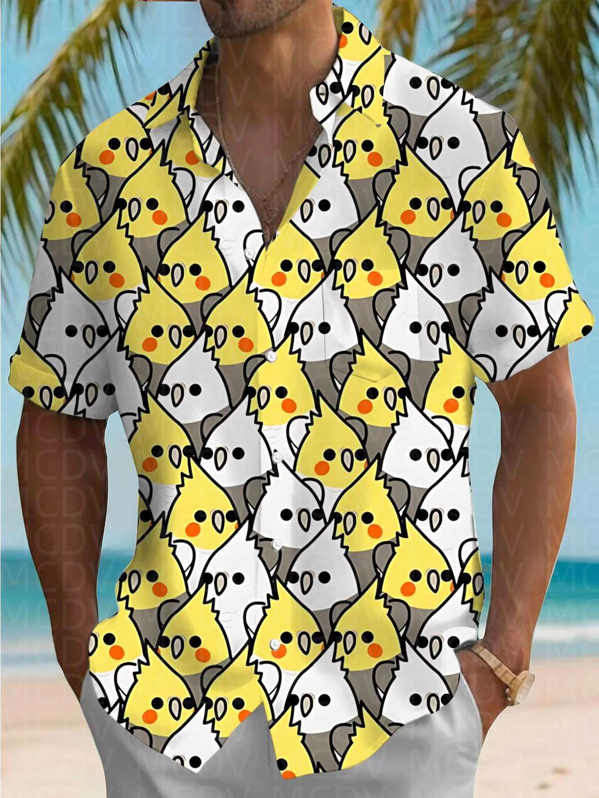 Bird Pattern Men's Hawaiian Sh - Shirt Camp Collar recension och pris