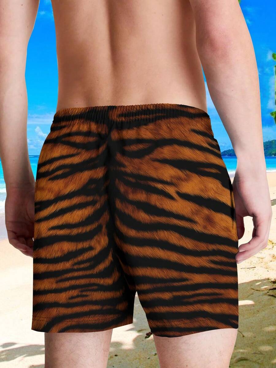 Mens Bold Tiger Stripe Swim Tr - Swim Trunk Quick Dry recension och pris