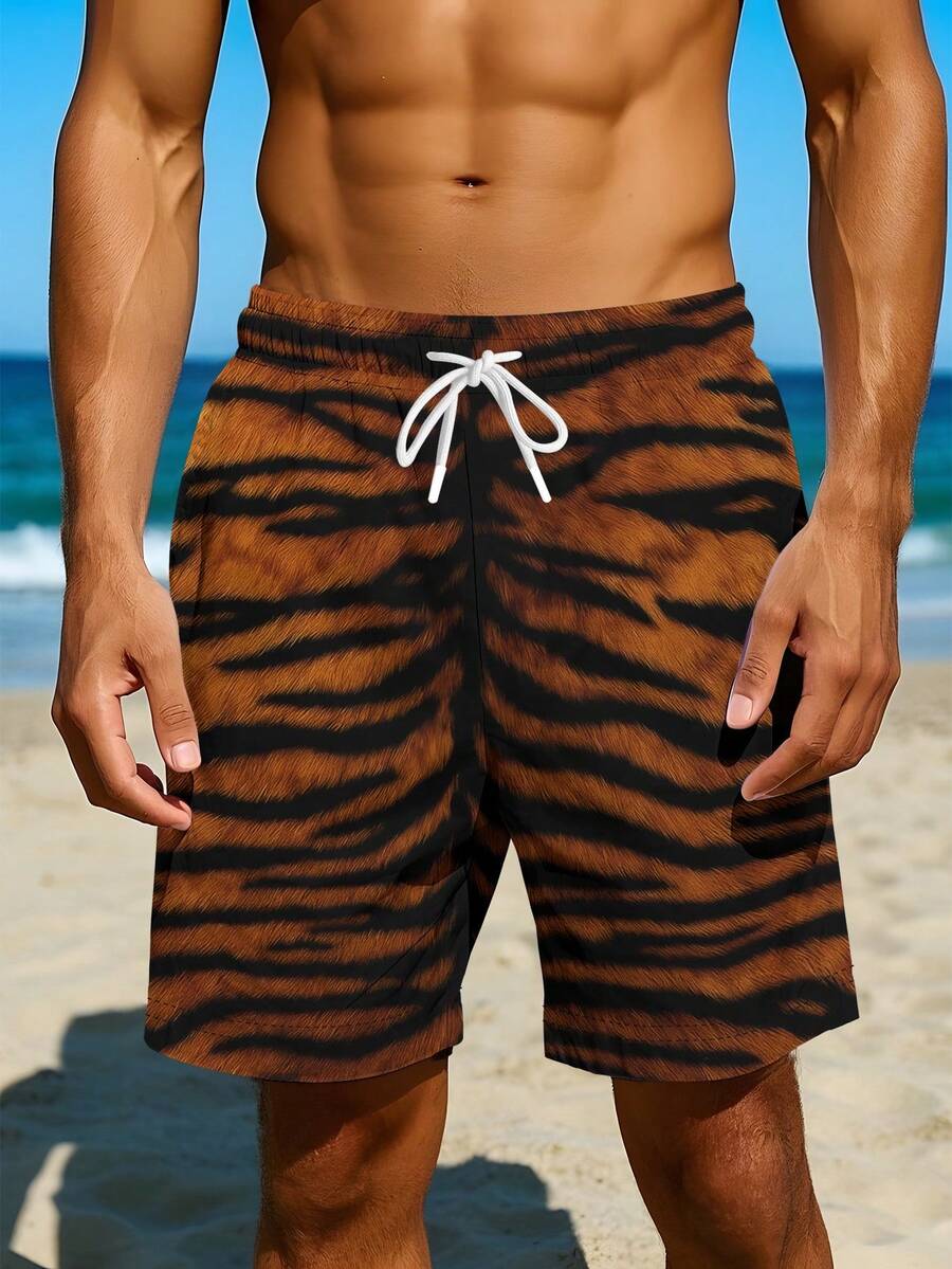 Mens Bold Tiger Stripe Swim Tr - Swim Trunk Quick Dry recension och pris