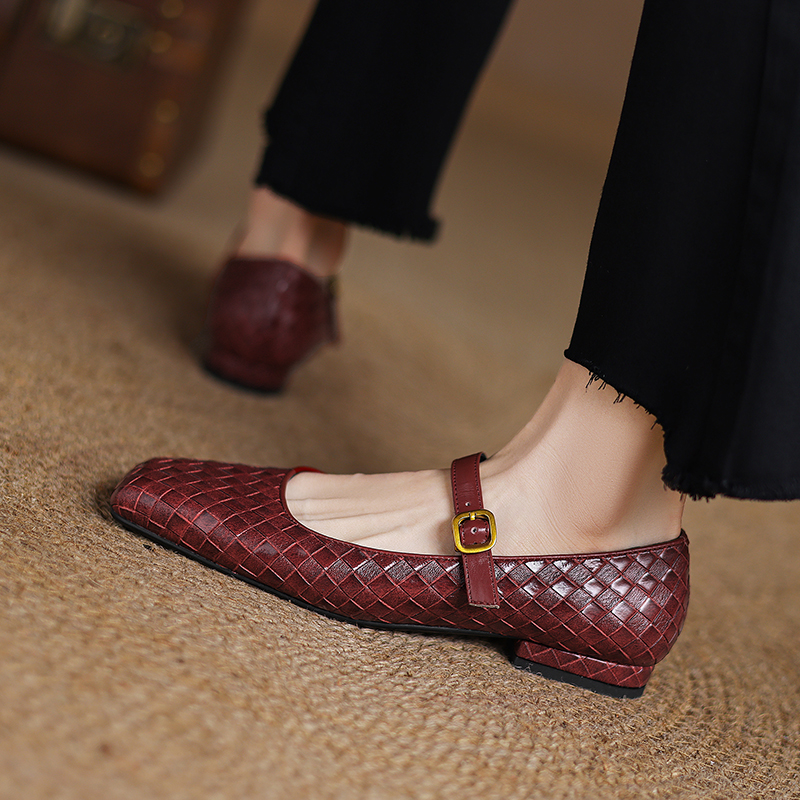 Woven Flat Bottom Mary Jane Wo - Casual Sandal Leather recension och pris