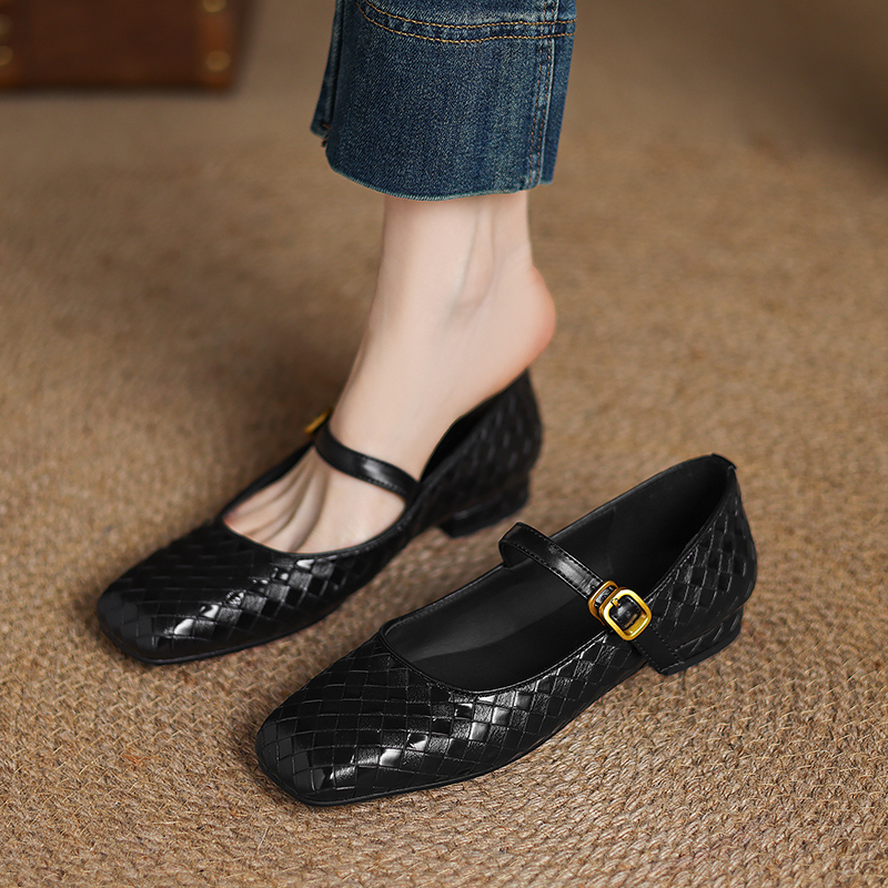 Woven Flat Bottom Mary Jane Wo - Casual Sandal Leather recension och pris