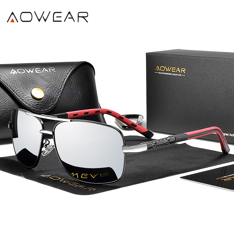 AOWEAR Men's Polarized Mirrore - Sunglasses Aviator Polarized recension och pris