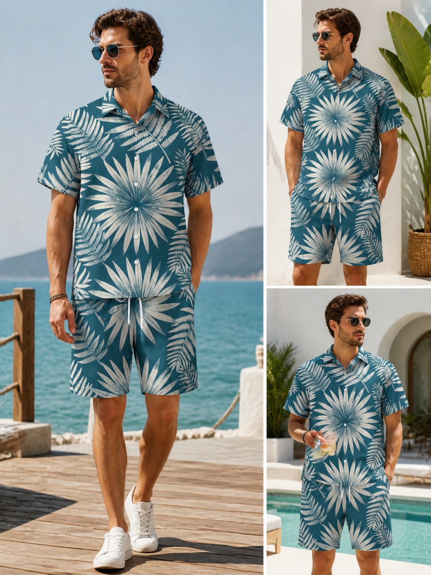 Mens Floral Short Sleeve Shirt - Resort Shirt Floral recension och pris