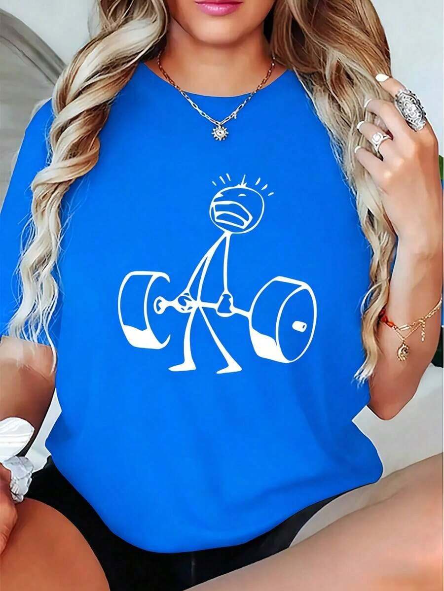 Oversized Funny Workout Graphi - Tee Graphic Print recension och pris