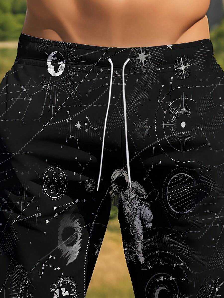 Mens 3D Space Astronaut Print  - Swim Trunk Quick Dry recension och pris