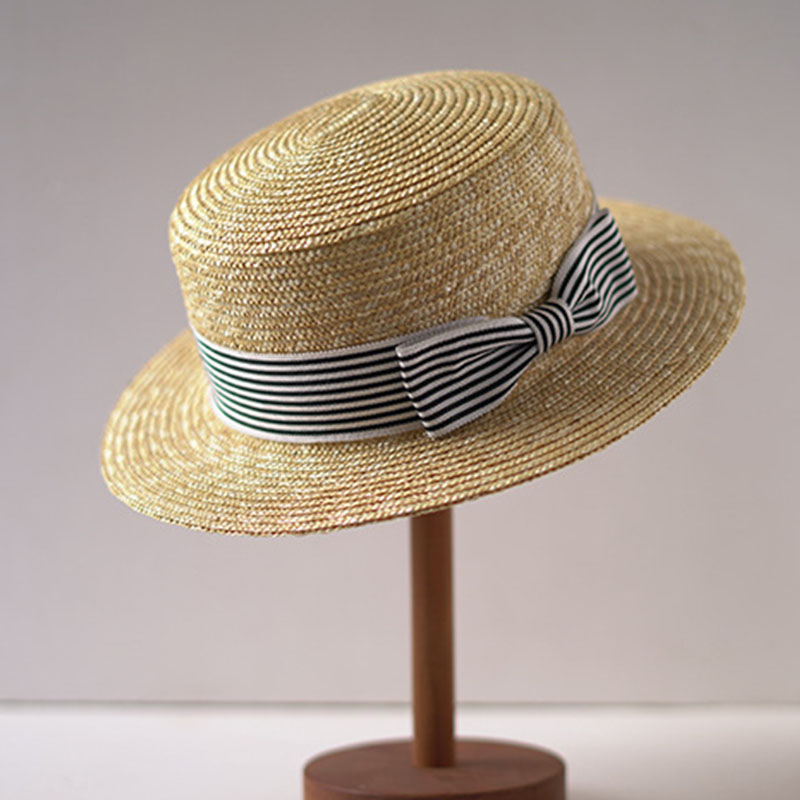 Wide Brim Boater Hats Flat Top - Bucket Hat Straw recension och pris