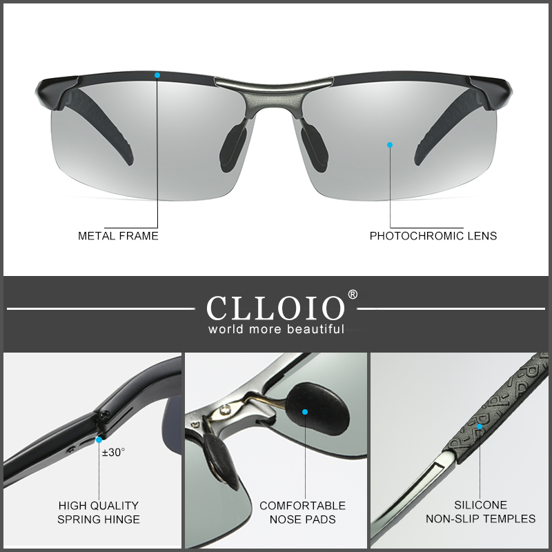 CLLOIO Aluminum Photochromic S - Sunglasses Aviator Polarized recension och pris